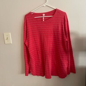 Vibrant Pink Tee with Metallic Stripes